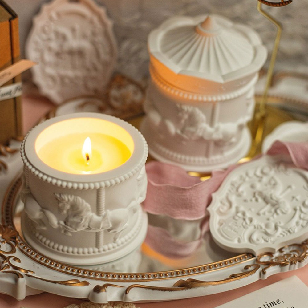 Candle Supplies Jars - Jarra de armazenamento de carrossel, molde