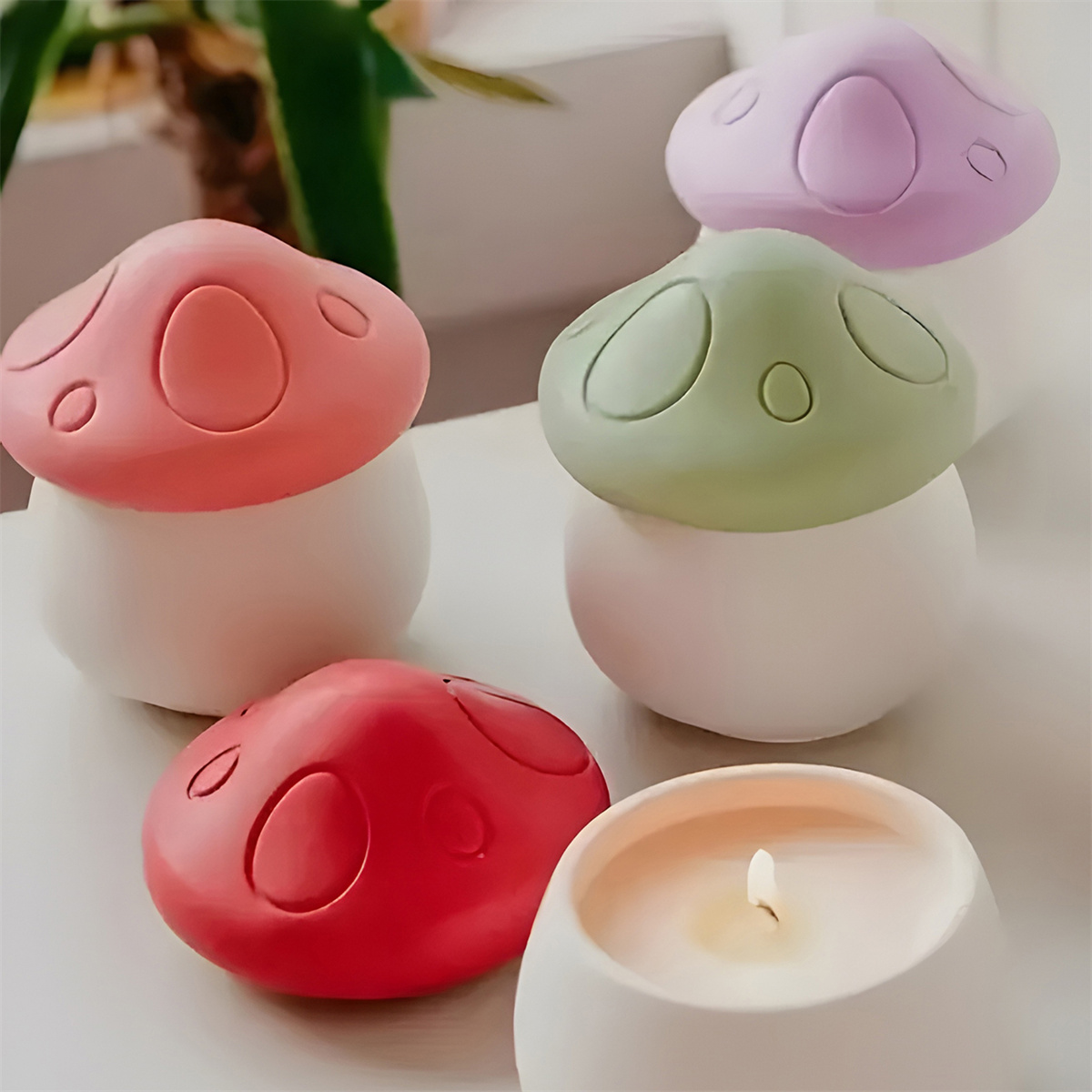 Candle Supplies Jars - Casa de cogumelo caixa de armazenamento