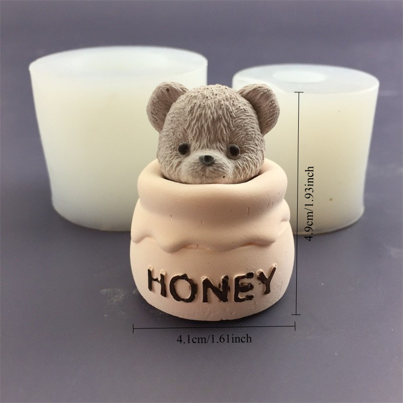Molde de Silicone Urso Fofo pa - Candle Supplies Jars avaliação e preço